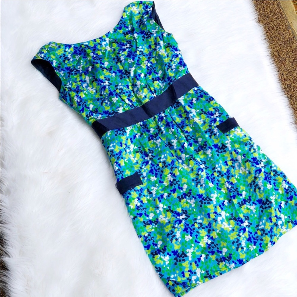 Lilly Pulitzer Blue Silk Floral Sheath Dress